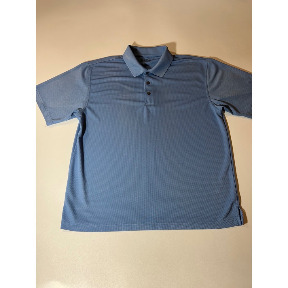 PGA Tour Polo Shirt Mens XL Blue Excellent Textured Short Sleeve Golf Top